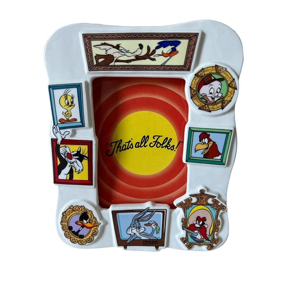 Warner Bros Vintage 1989 Looney Tunes Ceramic Picture Photo Frame - Picture 1 of 3